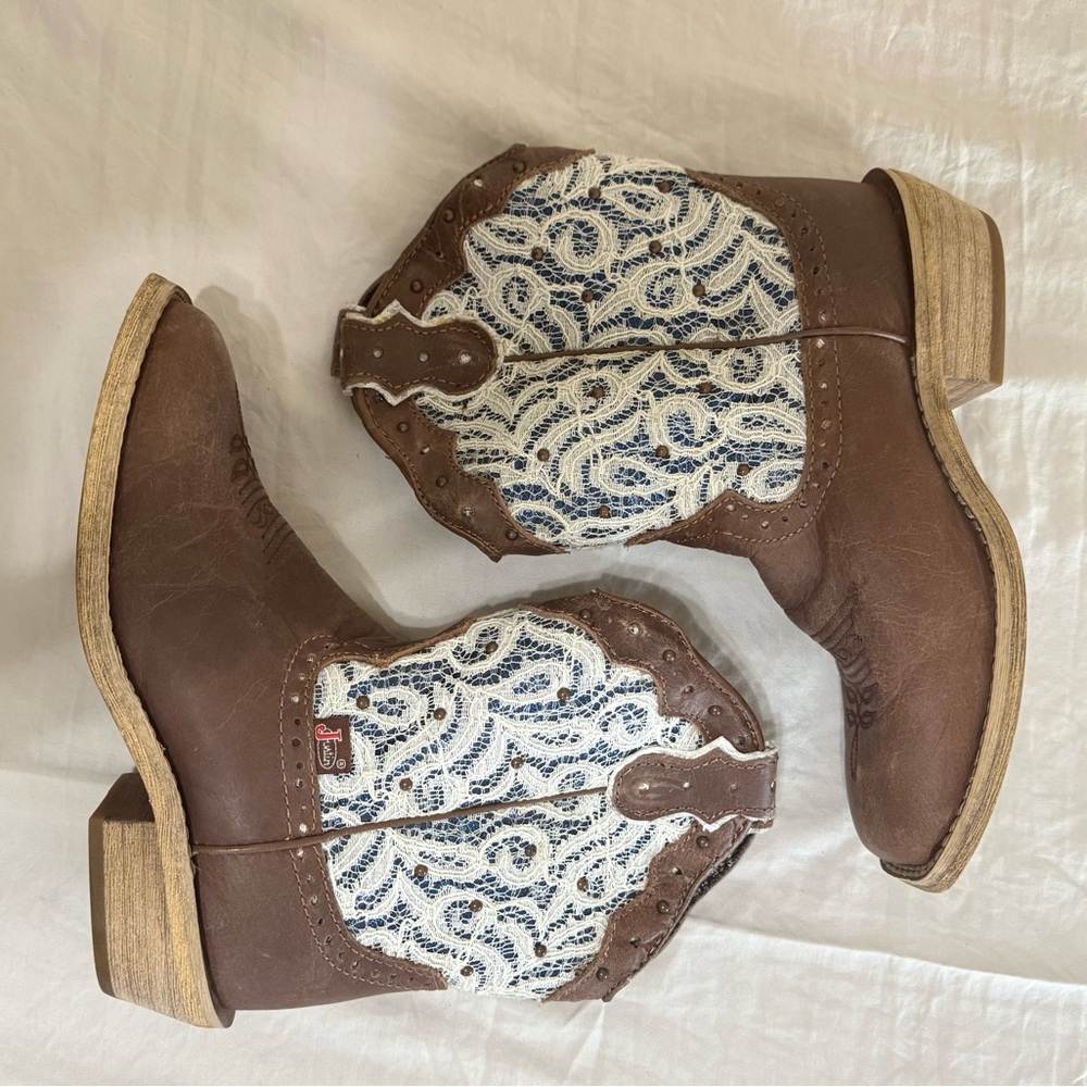 Justin Gypsy Kids Cowboy Boots – Brown Western Leather – Size 5B - Picture 6 of 8